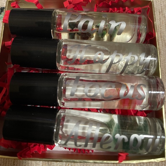 Four Essential Oil Rollers with Crystals in Gift Box - Picture 2 of 4